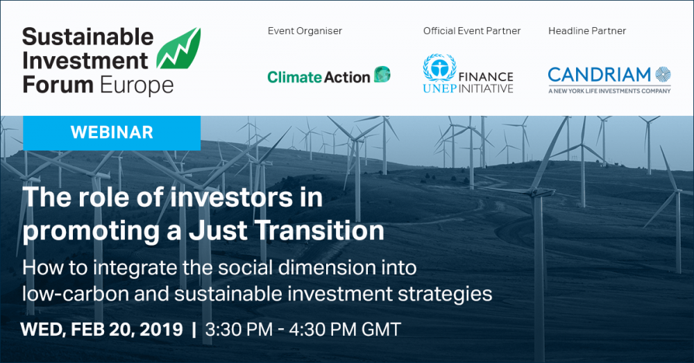 The role of investors in promoting a Just Transition