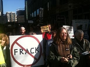 A protest against fracking