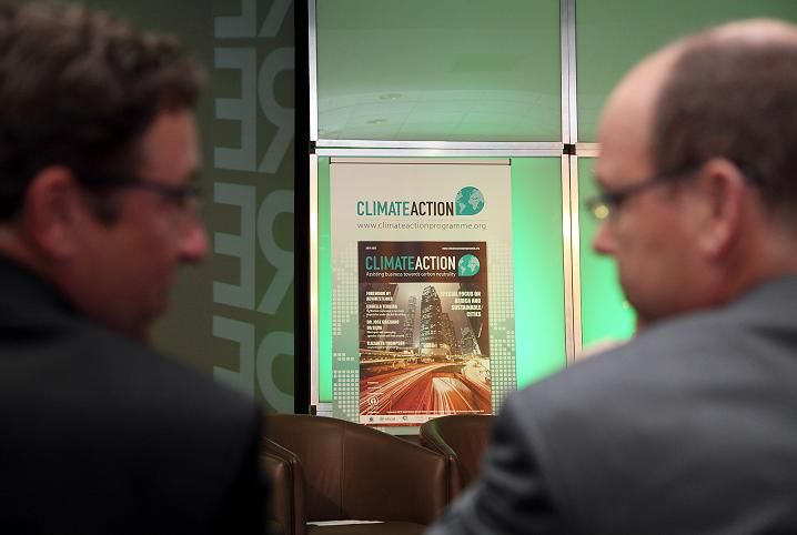 The Climate Action networking reception was attended by HSH Prince Albert II of Monaco and his wife HSH Princess Charlene of Monaco.