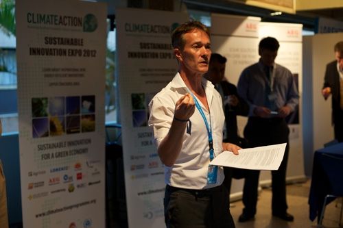 Nick Nuttall speaking at the Sustainable Innovation Expo reception