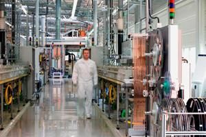 A solar cell manufacturing plant