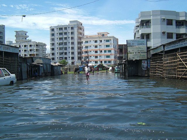 Floods could become all the more common in Dhaka (pictured) if sea levels continue to rise.